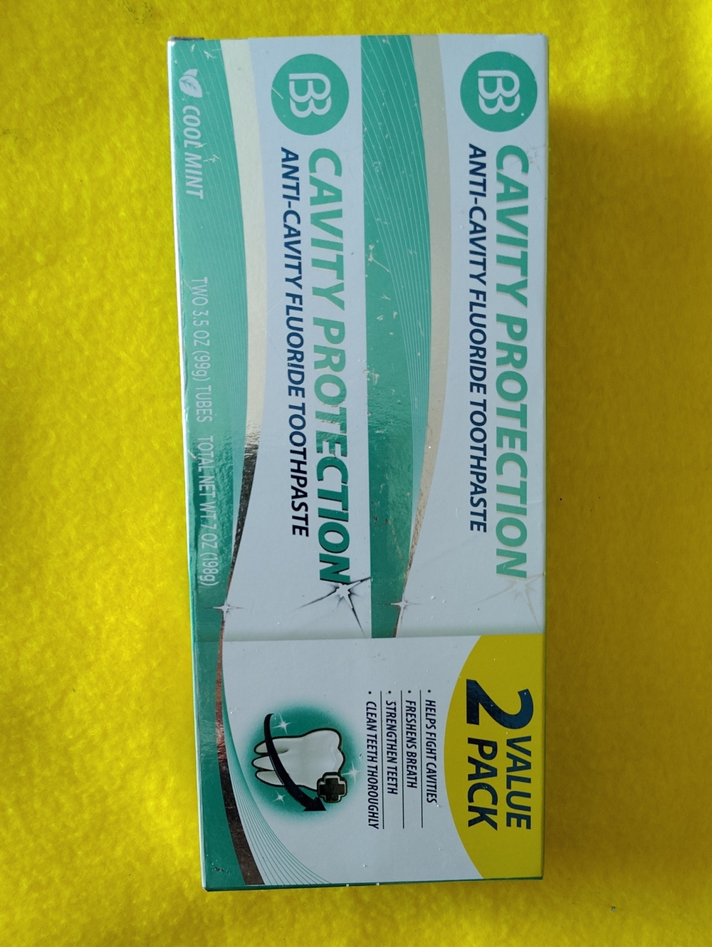 Cavity Protection Cool Mint Fluoride Toothpaste — 2 Pack (Green)